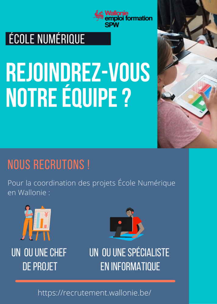 Projets Ecole Numérique : nous recrutons 2 personnes