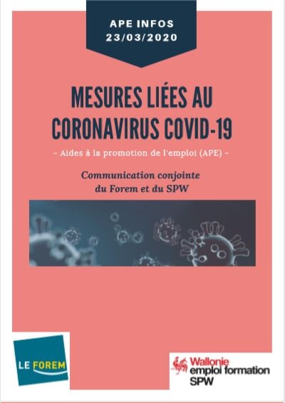 Coronavirus : informations relatives aux APE