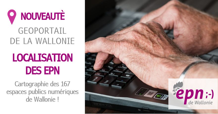 Les EPN localisés sur le géoportail de la Wallonie