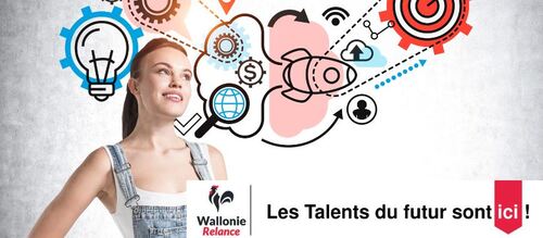 Logo les talents du futur sont ici avec image d'une jeune fille 